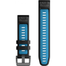 Ремешок GARMIN QUICKFIT 22 WATCH BANDS BLACK/CIRRUS BLUE SILICONE 11514